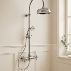 Colonne de douche PB Classic avec mitigeur thermostatique et douche pluie chrome